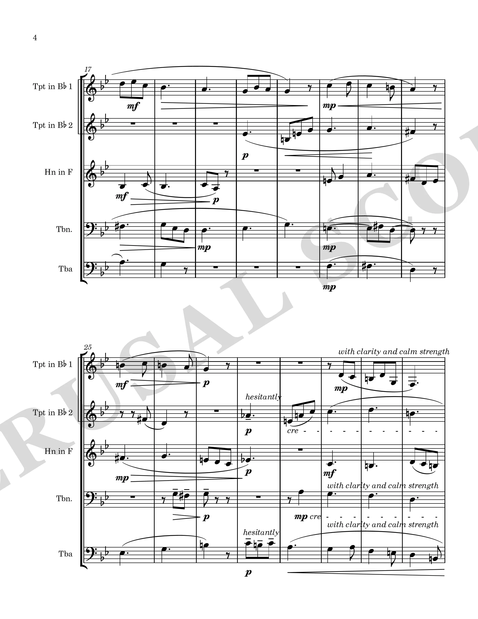 Self-Portrait brass quintet perusal score page 4