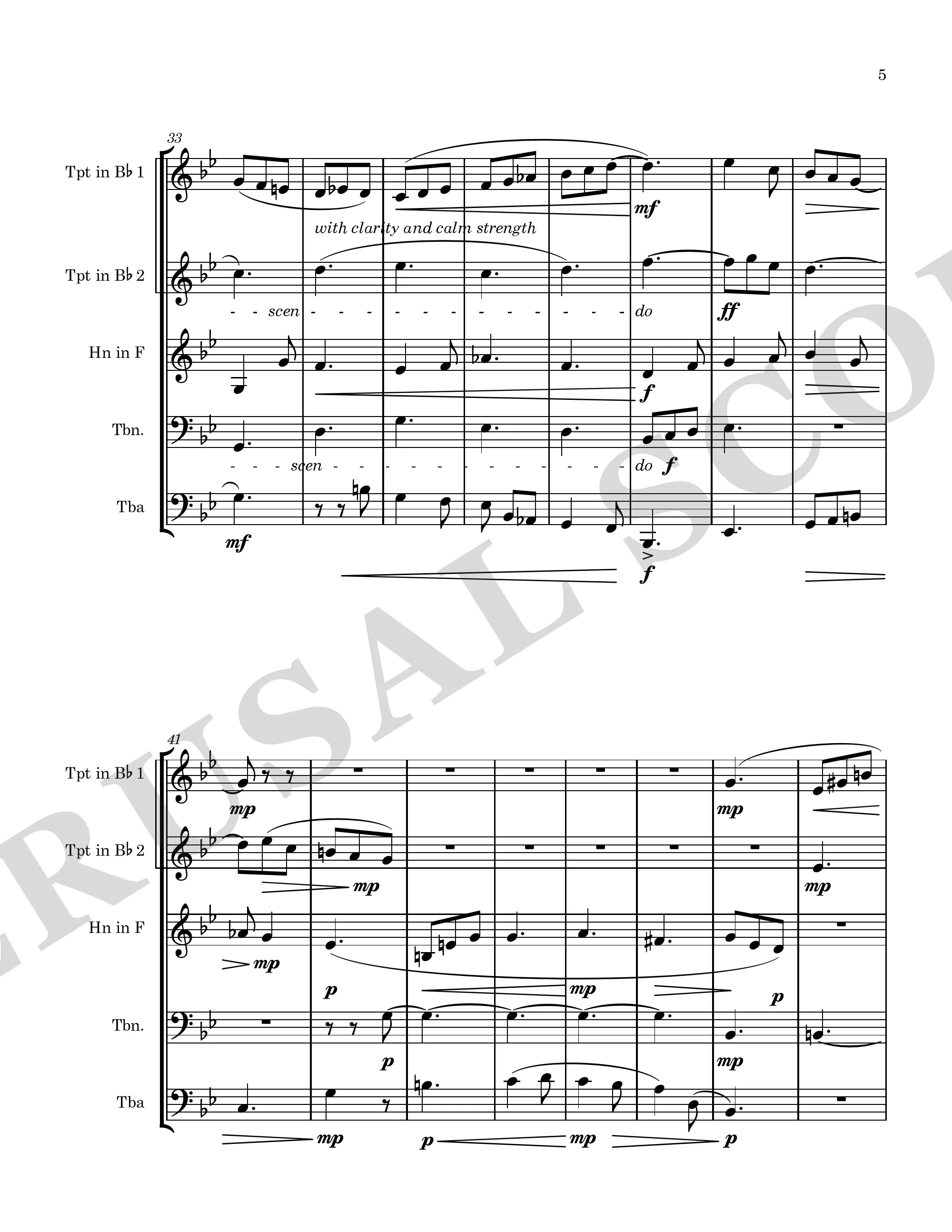 Self-Portrait brass quintet perusal score page 5