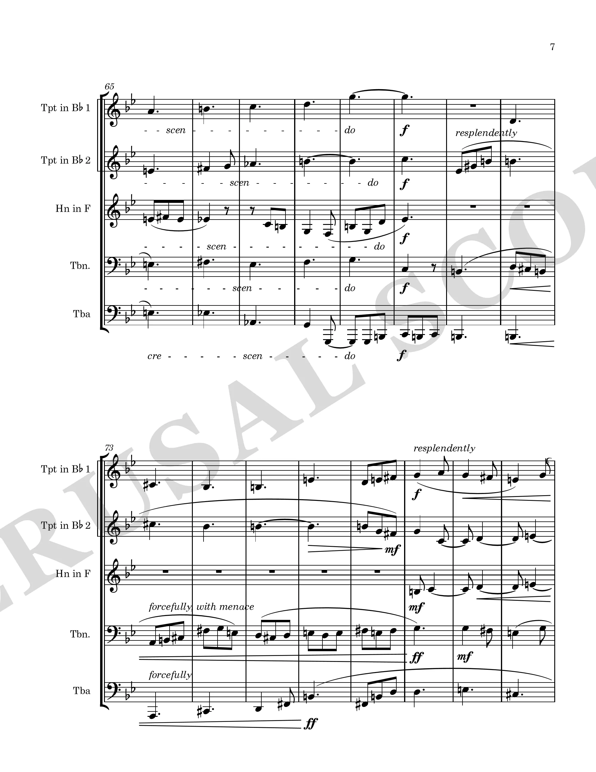 Self-Portrait brass quintet perusal score page 7