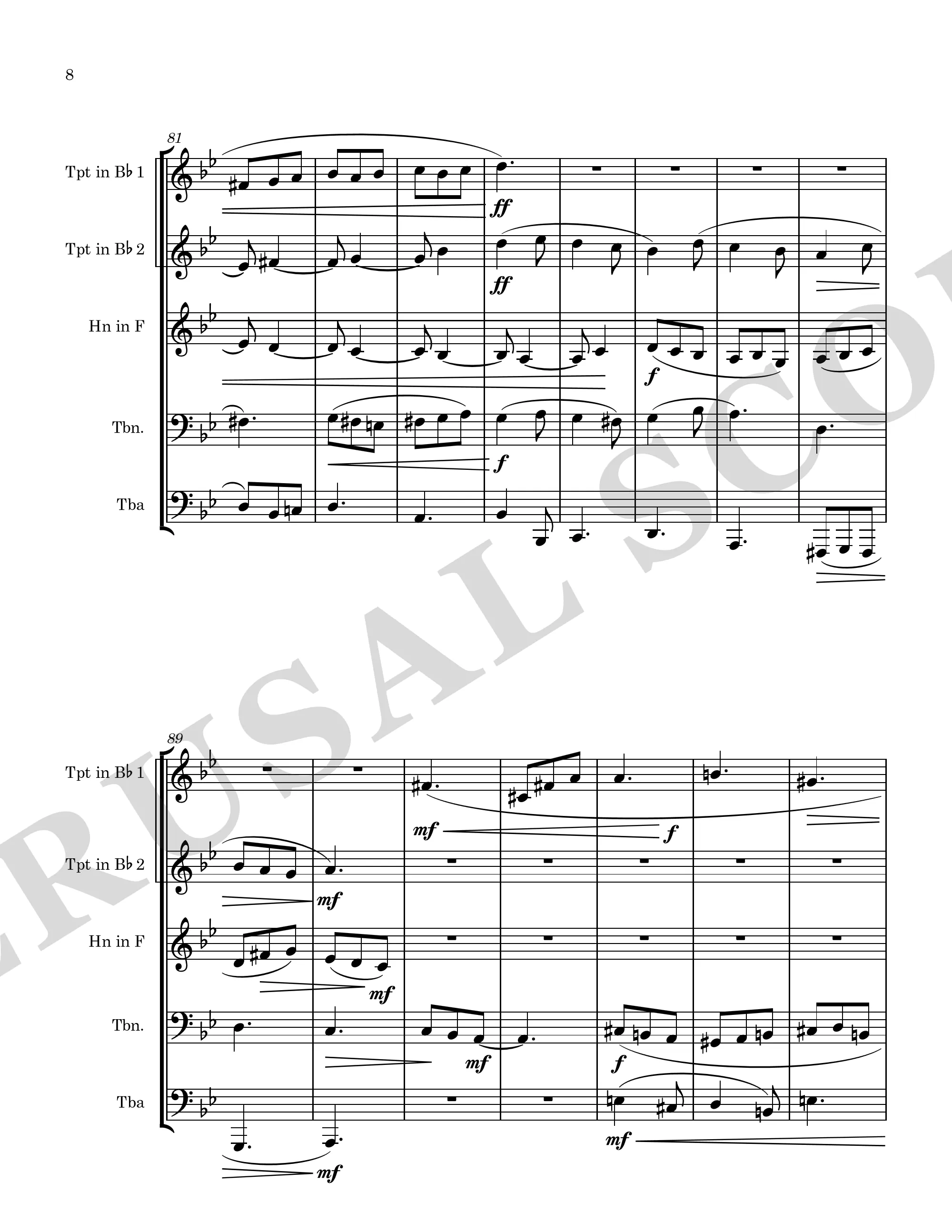 Self-Portrait brass quintet perusal score page 8