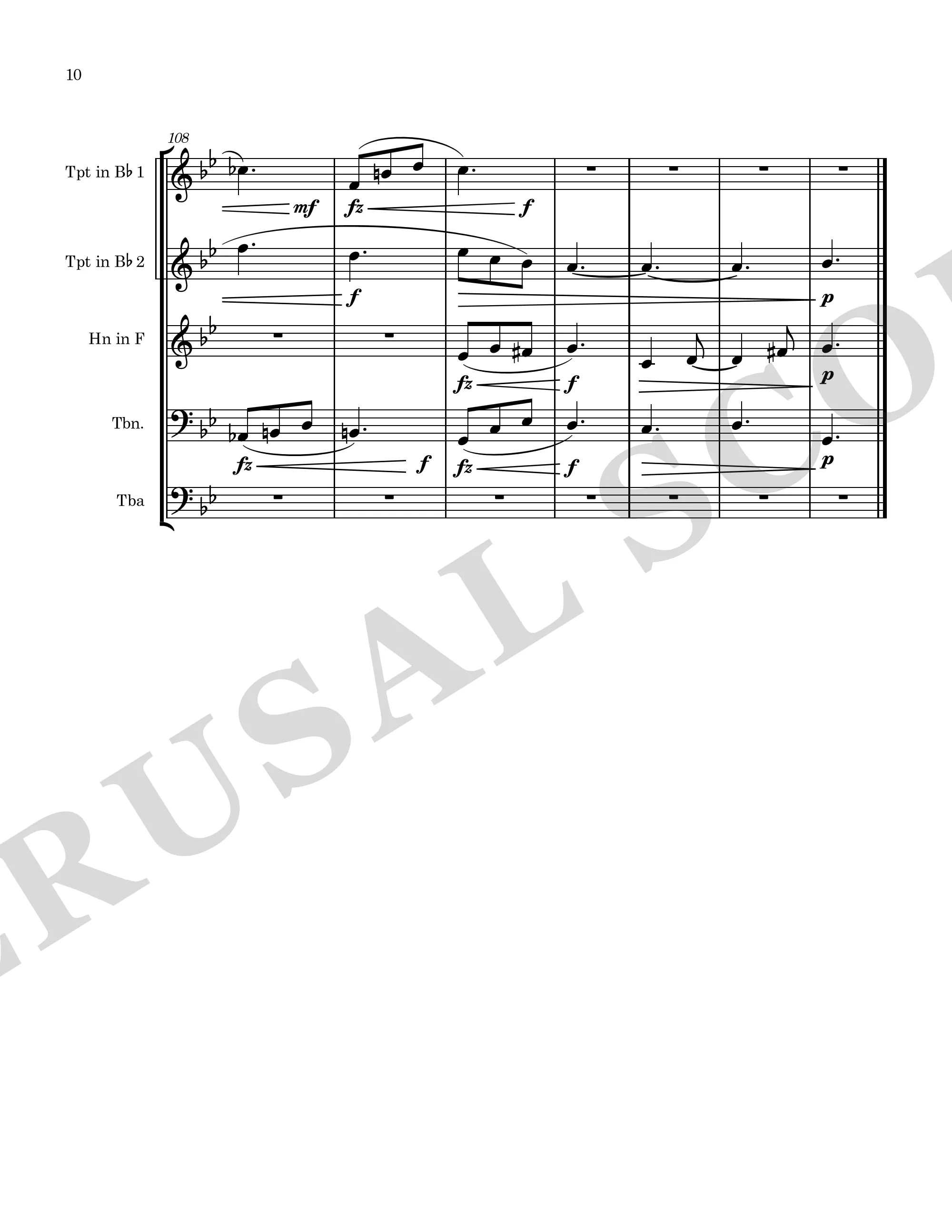 Self-Portrait brass quintet perusal score page 10